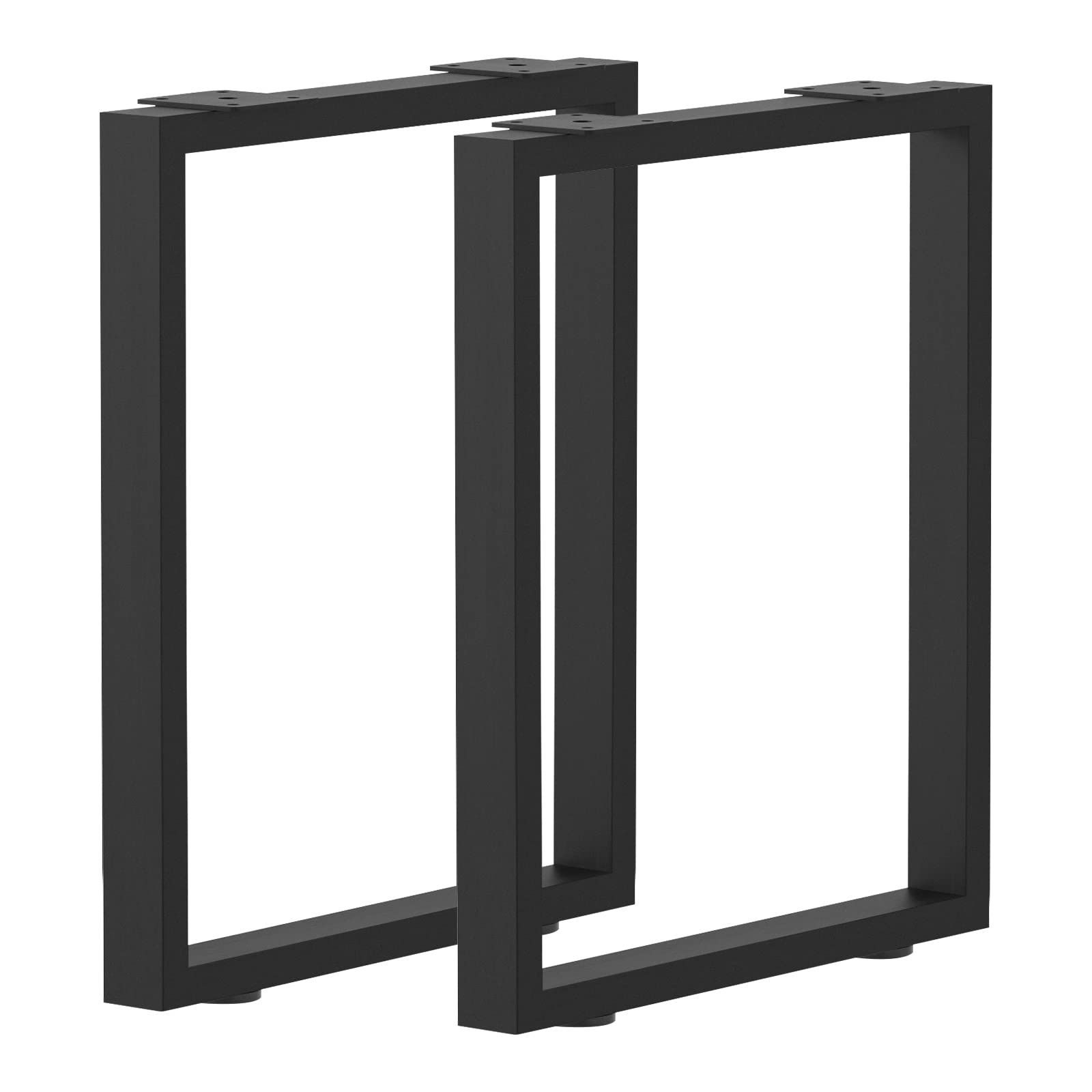 数量 滑り防止 金具付き ブラック 口型 長方形 鉄脚 DIY素材用 組合せフリーテーブル用脚 パーツ アイアンレッグ 高さ50cm 机の足 2本セット テーブル用の足 テーブル脚 TOJOY