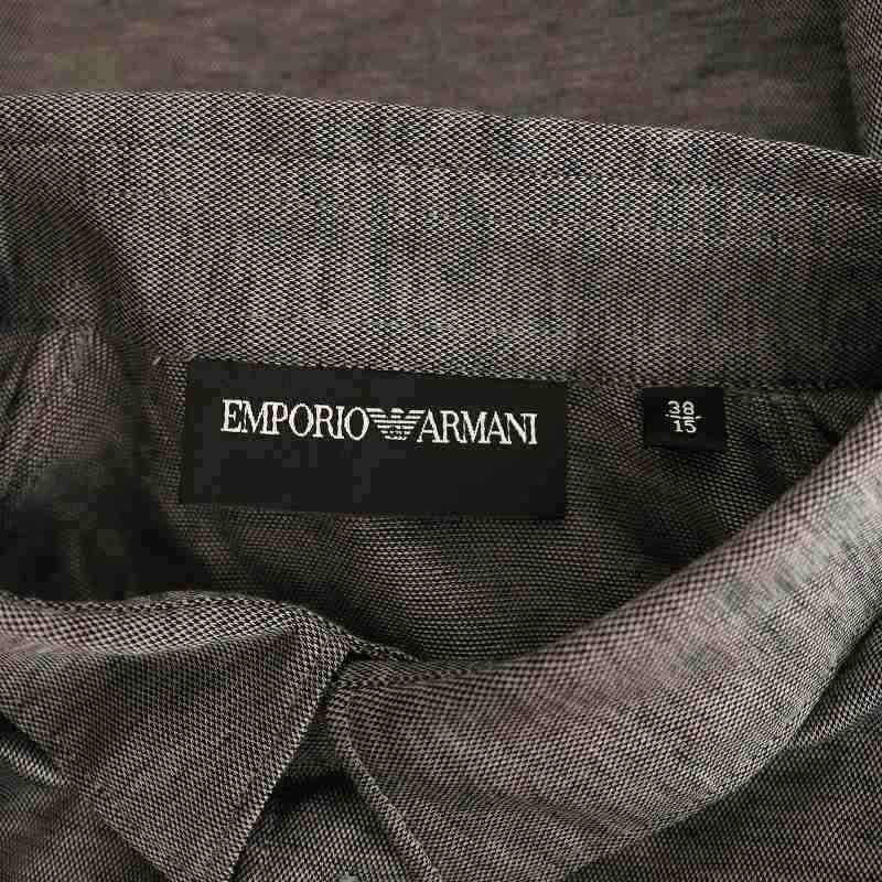 エンポリオアルマーニ グレーベージュ 長袖シャツ 38/15 エンポリオアルマーニ EMPORIO ARMANI カットソー シャツ 長袖