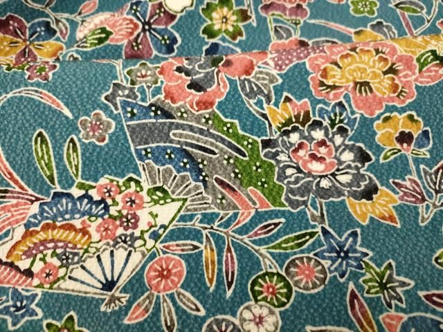 平和屋着物○上質な色無地 舞花地紋 虹色 正絹 逸品 CAAU1691yc