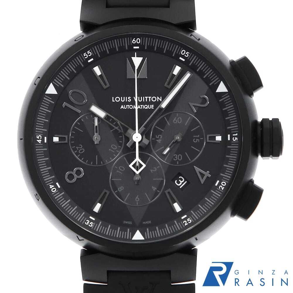 ルイヴィトン タンブール オールブラック クロノグラフ Q1A62Z メンズ