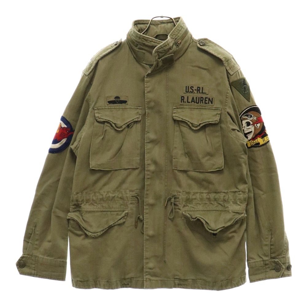 POLO RALPH LAUREN (ポロラルフローレン) M-65 ミリタリー ワッペン付きジャケット カーキ ジップアップ