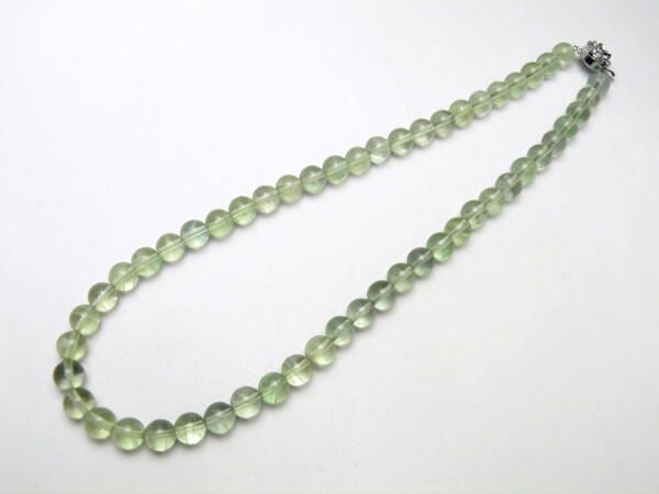 低価，HOT ネックレス グリーンフローライト 8mm 差込タイプクラスプ 天然石 パワーストーン 小物・アクセサリー