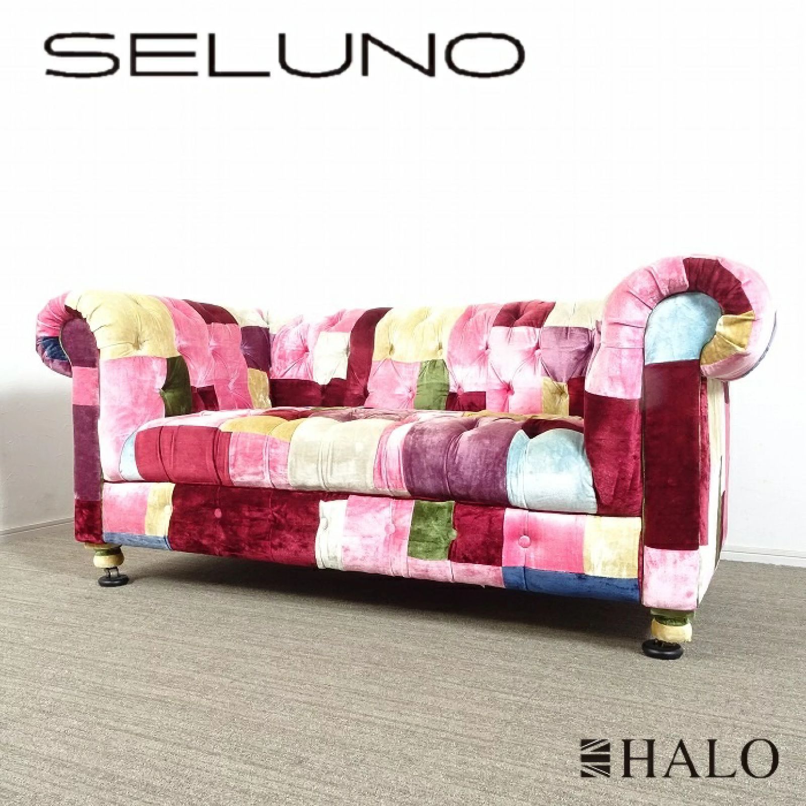 ◾︎SELUNO◾︎ 【展示超美品】HALO(ハロ) / ASPLUND(アスプルンド)取扱い / BENSINGTON ベンジントン 2人掛けソファ  / ベルベットパッチワークボヘム 63万 c772 - メルカリ