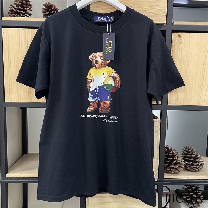 新品 RALPH LAUREN ラルフローレン Poloベアをあしらった柔らかなジャージーTシャツ ブラック