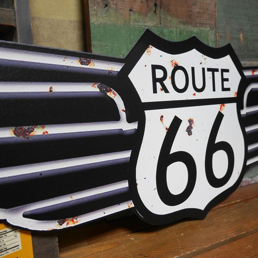 ルート66 メタルサインボード ブリキ看板 ウィング ROUTE66 インテリア アメリカン雑貨