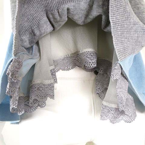 サカイ sacai ニット カットソー チュニック 半袖 バイカラー シルク