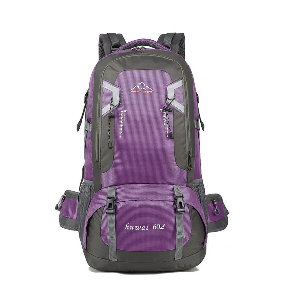 ☆ purple ☆ backpack outdoor large capacity pmy801 mountaineering rucksack large capacity 60l women's men's backpack mountain climbing hiking mountain girl rucksack sack stylish bag travel training camp disaster prevention backpack outdoor