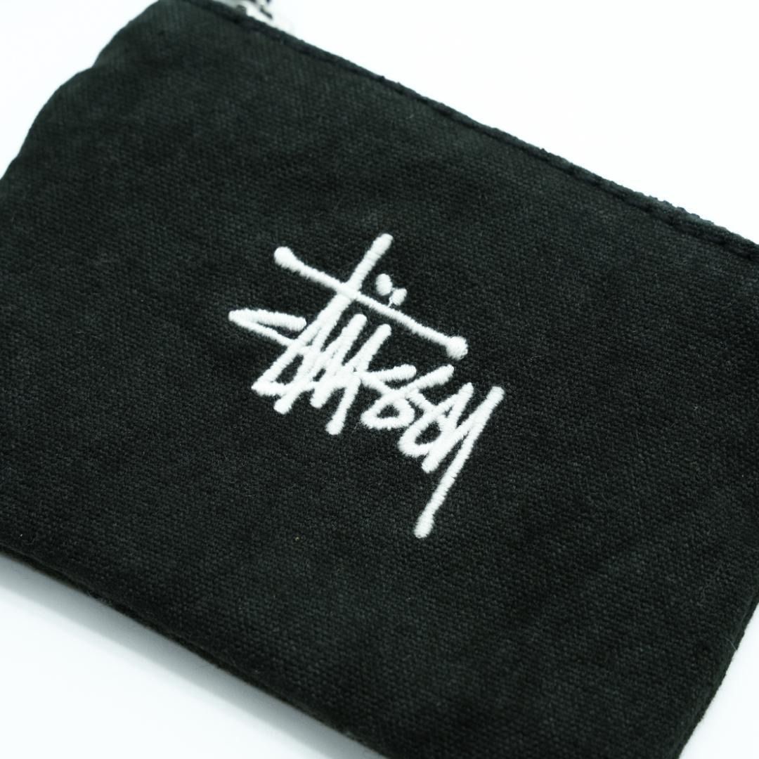 新品未使用 STUSSY ブラック CANVAS コインケース 新品 未使用】STUSSY ステューシー コインケース ブラック ロゴ
