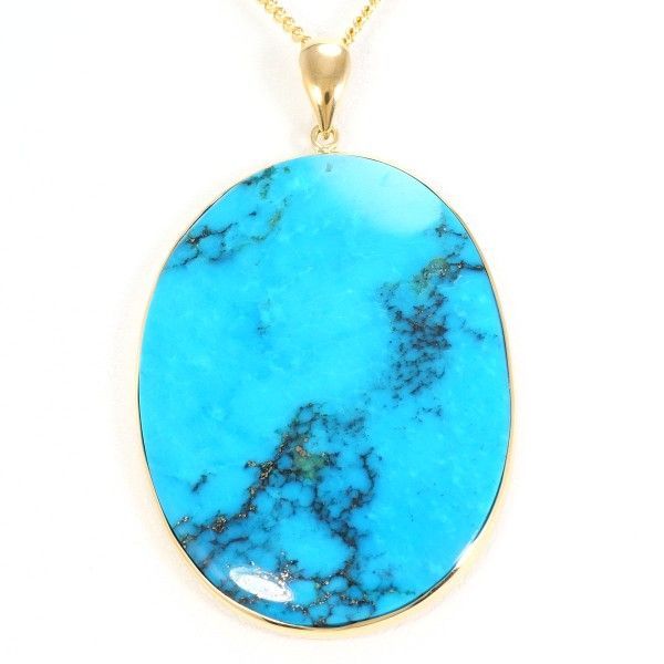 K18YG ネックレス necklace ターコイズ 総重量約8.4g 約40cm