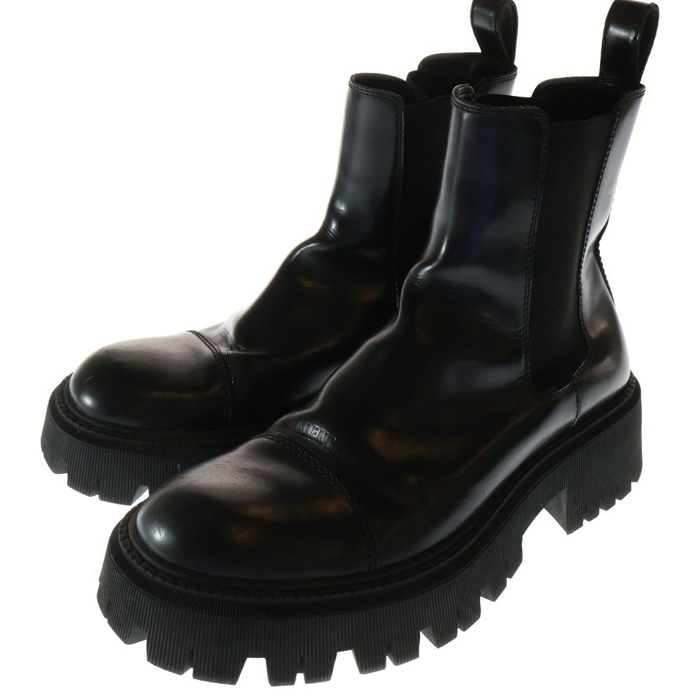 BALENCIAGA バレンシアガ TRACTOR トラクター レザー サイドゴア チェルシー ハイカットブーツ ブラック 636599
