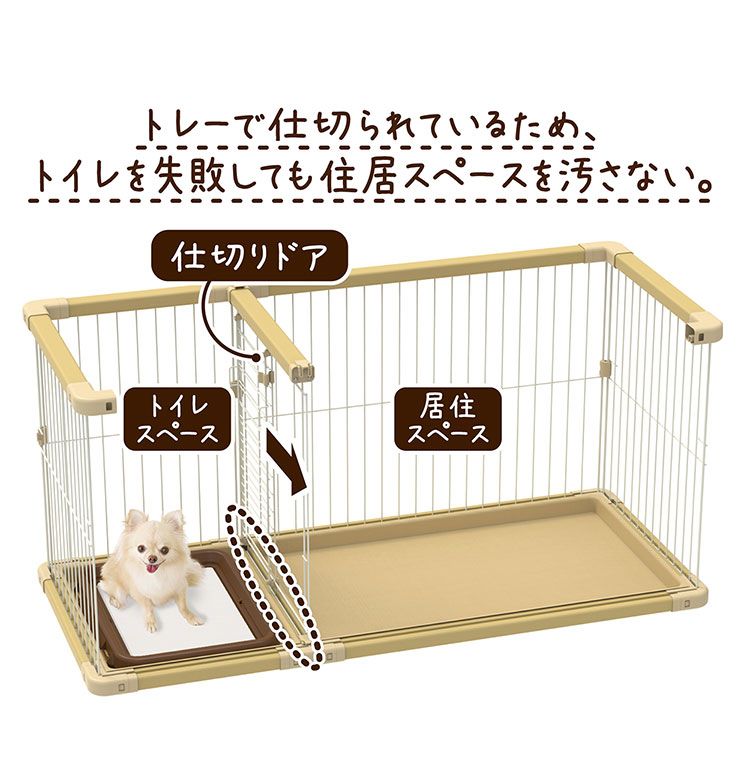 ペティオ 犬用 サークル レギュラー 組み立て簡単 トイレのしつけが 