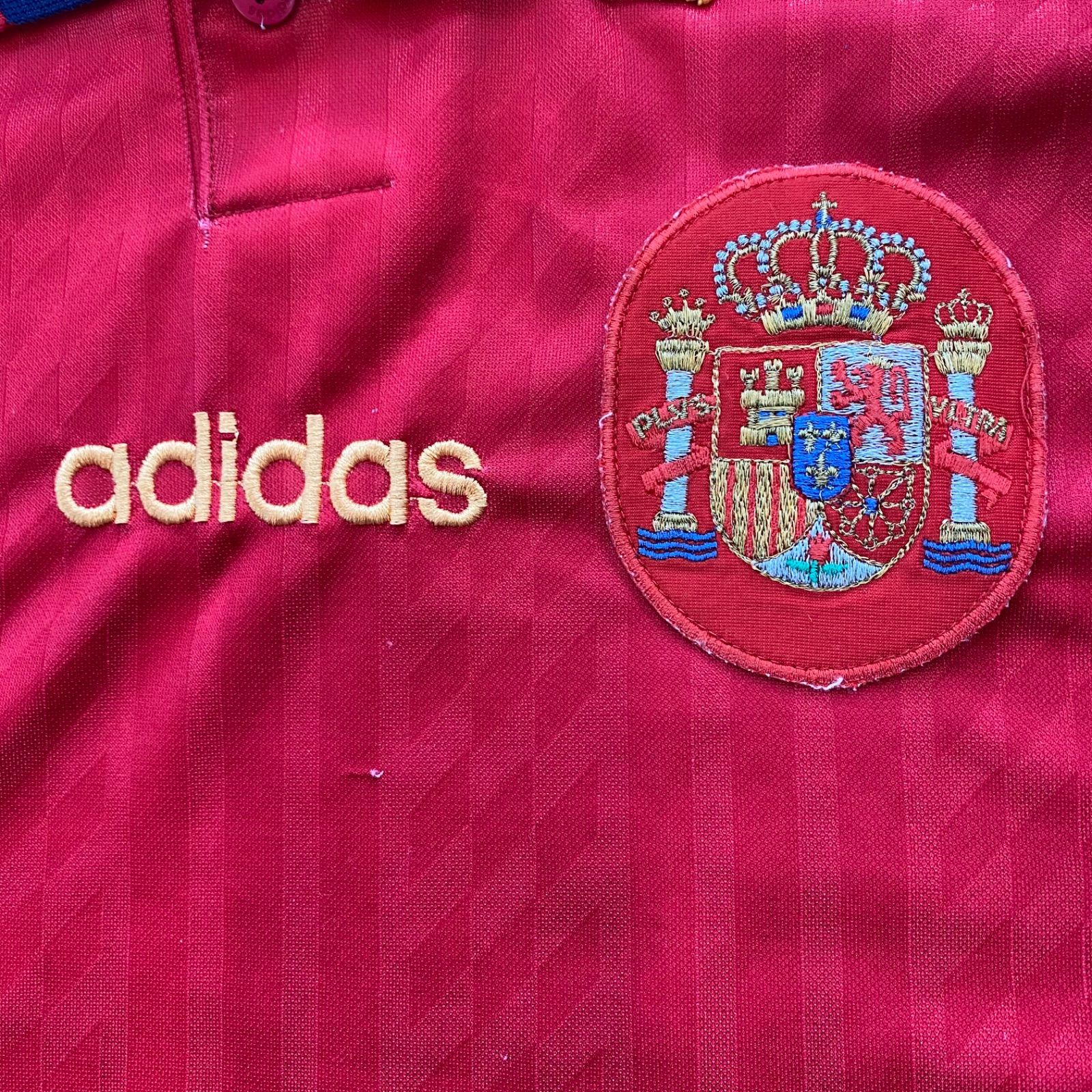 90s サッカースペイン代表ホーム アディダス ゲームシャツ ユニフォーム 希少 adidas アディダス サッカー フットサル スペイン代表 代表