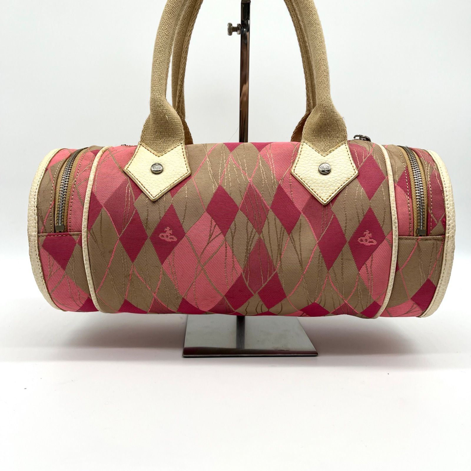 美品 希少○Vivienne Westwood アーガイル柄 ミニボストンバッグ