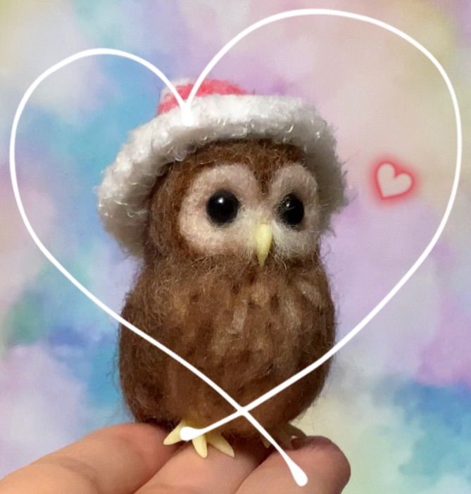 羊毛フェルト。フクロウ。クリスマス。お正月。 - メルカリ
