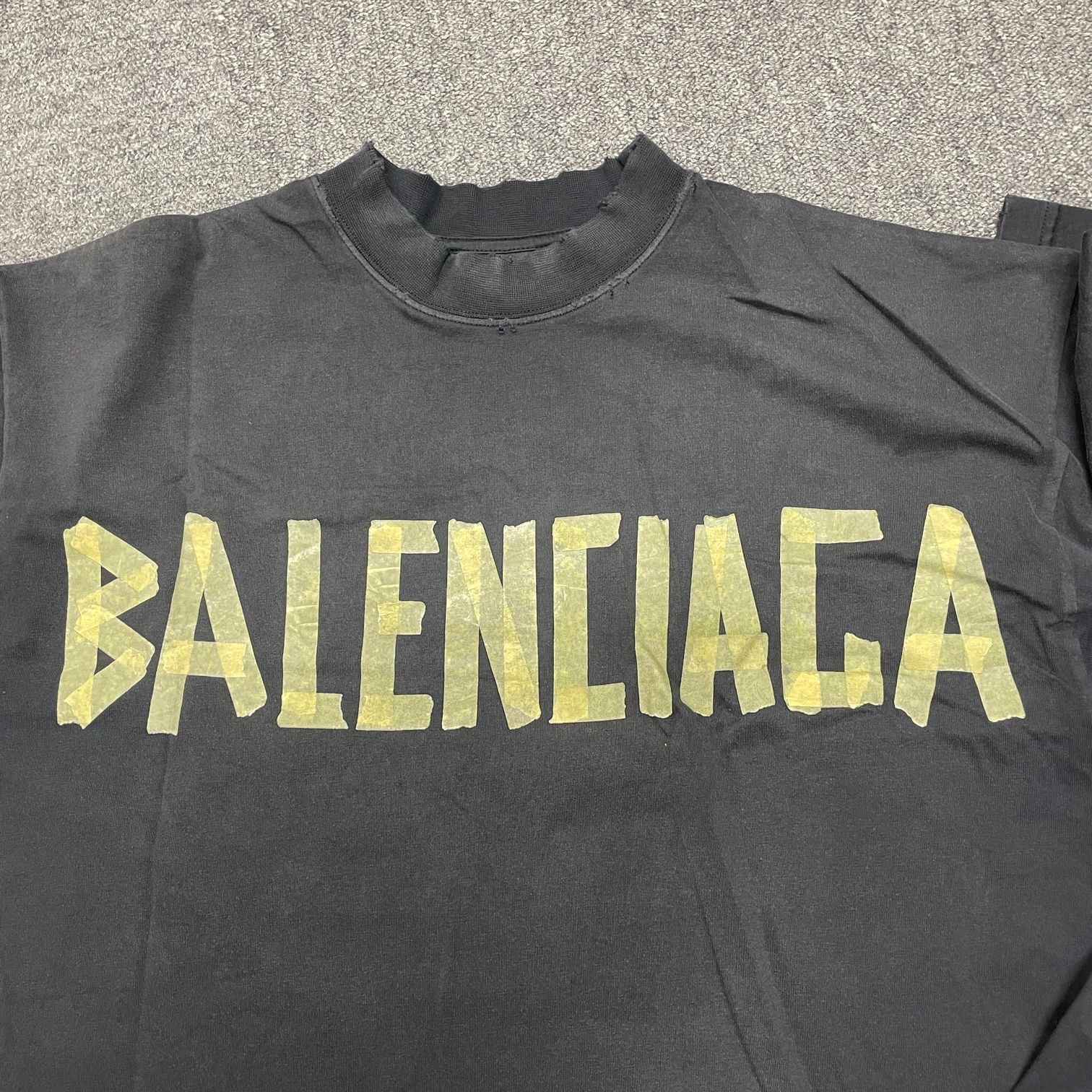 ダメージ加工国内正規 BALENCIAGA 23SS logo-print T-shirt