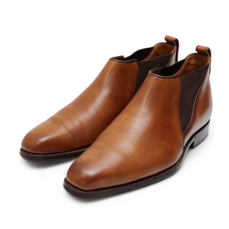 ブラウン レザー サイドゴアブーツBerluti サイズ8