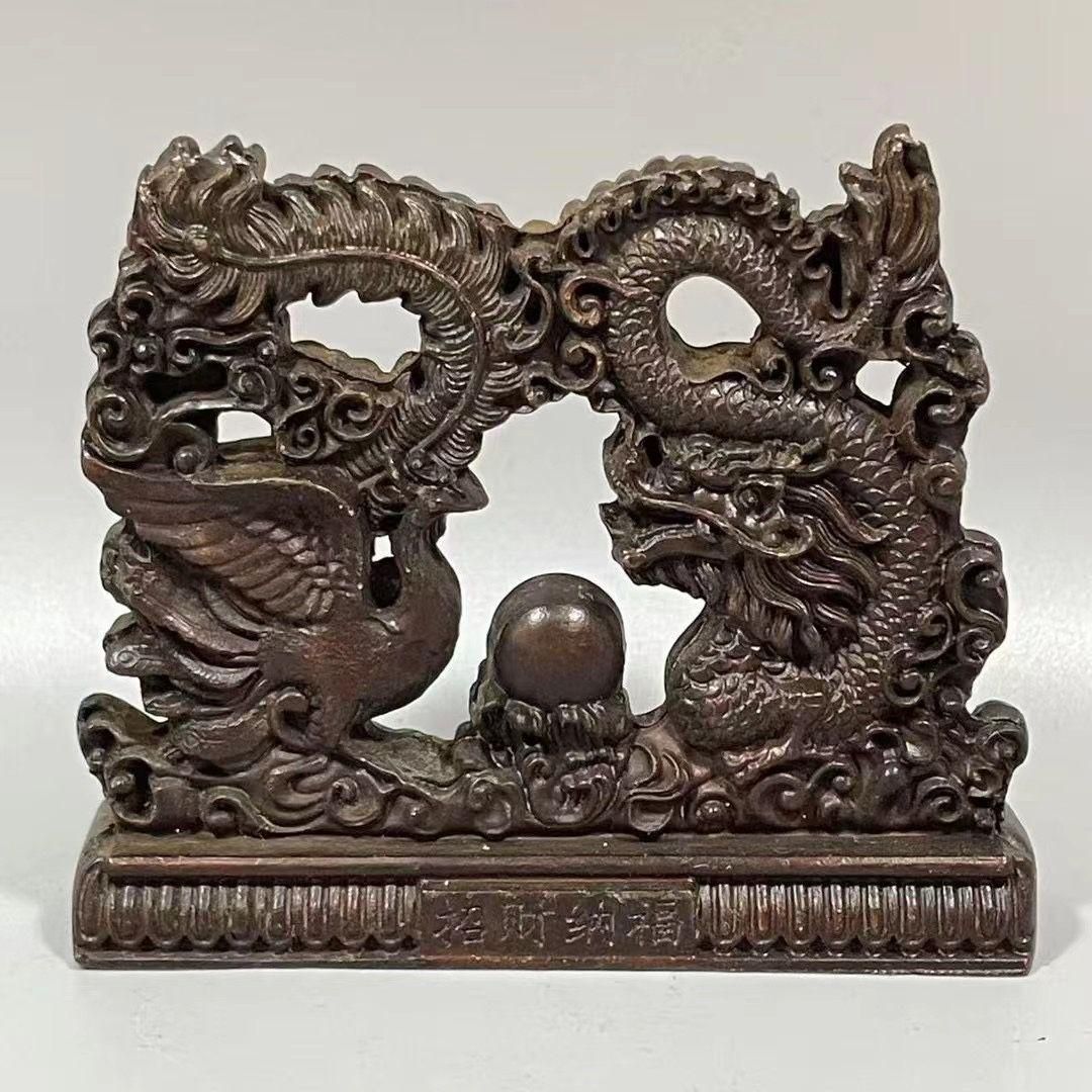 銅 細工 龍鳳呈祥 工芸品 結婚 応接間 インテリアギフト 玄関