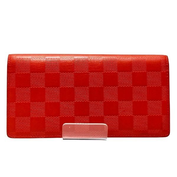 ルイヴィトン Louis Vuitton ダミエアンフィニ ポルトフォイユ ブラザ N63011 2つ折り財布 長財布 レディース