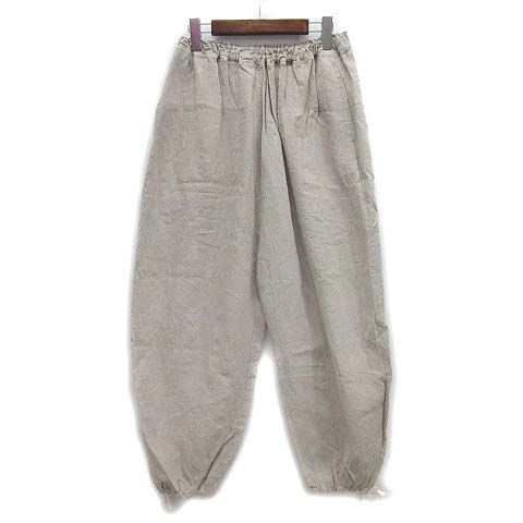イクナ|スズキタカユキ ikkuna | suzuki takayuki リネン ボリューム バルーン パンツ ワイド ベージュ 1