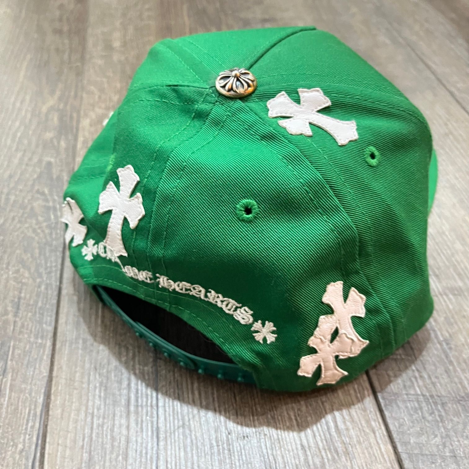 CHROME HEARTS CH レザー クロスパッチ ベースボールキャップ 帽子 