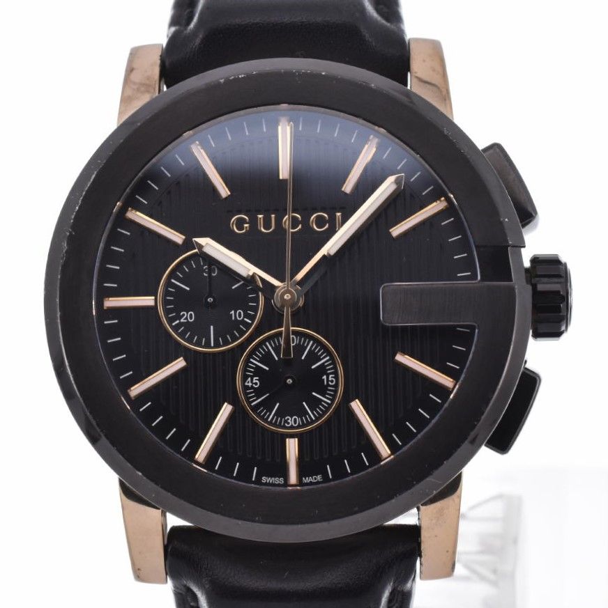 GUCCI グッチ 101M BK クォーツ　クロノグラフ GUCCI 【GUCCI】グッチ 101M クロノグラフ 9Pダイヤ YA101322