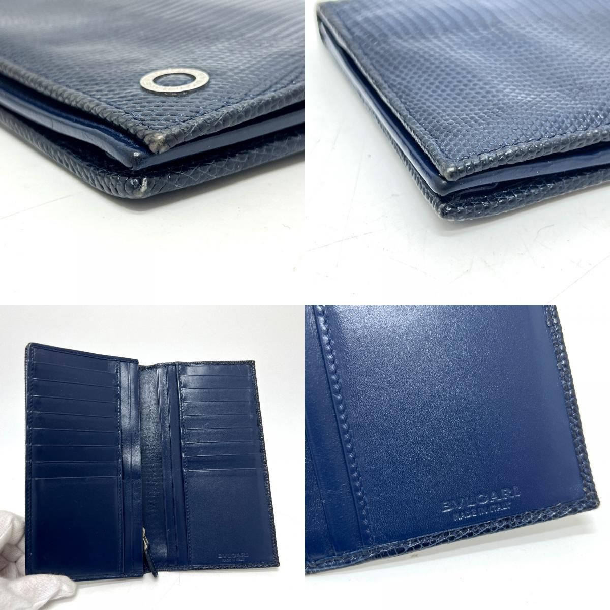 BVLGARI ブルガリ 長財布 ロゴ MDF19284398 リザード ブルー - メルカリ