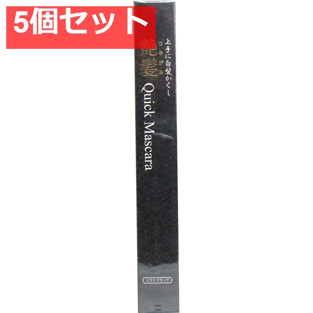 上手に白髪かくし 艶髪 クイックマスカラ ソフトブラック 15g 5個セット まとめ売り
