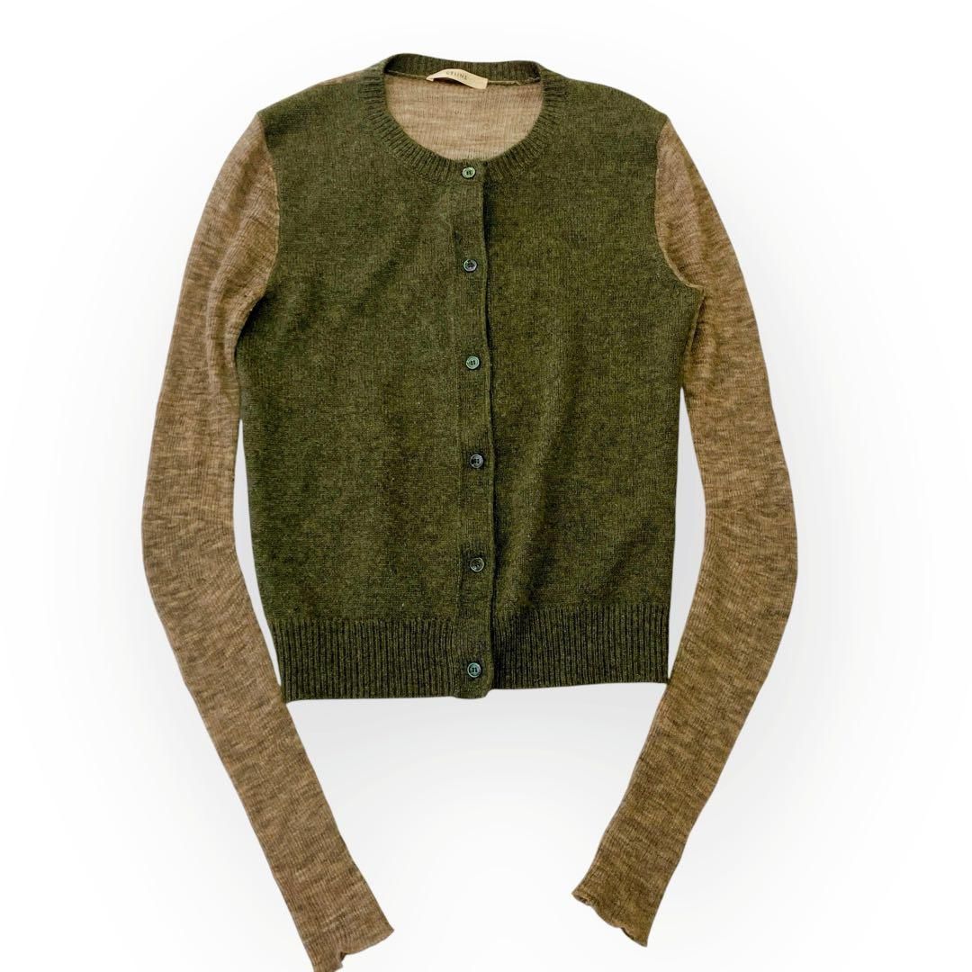 セリーヌ アルパカ カシミヤ カーディガン カーキ フィービー期M レディース