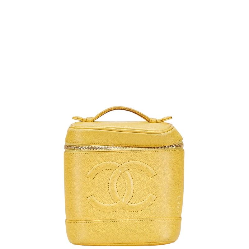 シャネル ココマーク イエロー キャビアスキン レディース CHANEL 243-09834