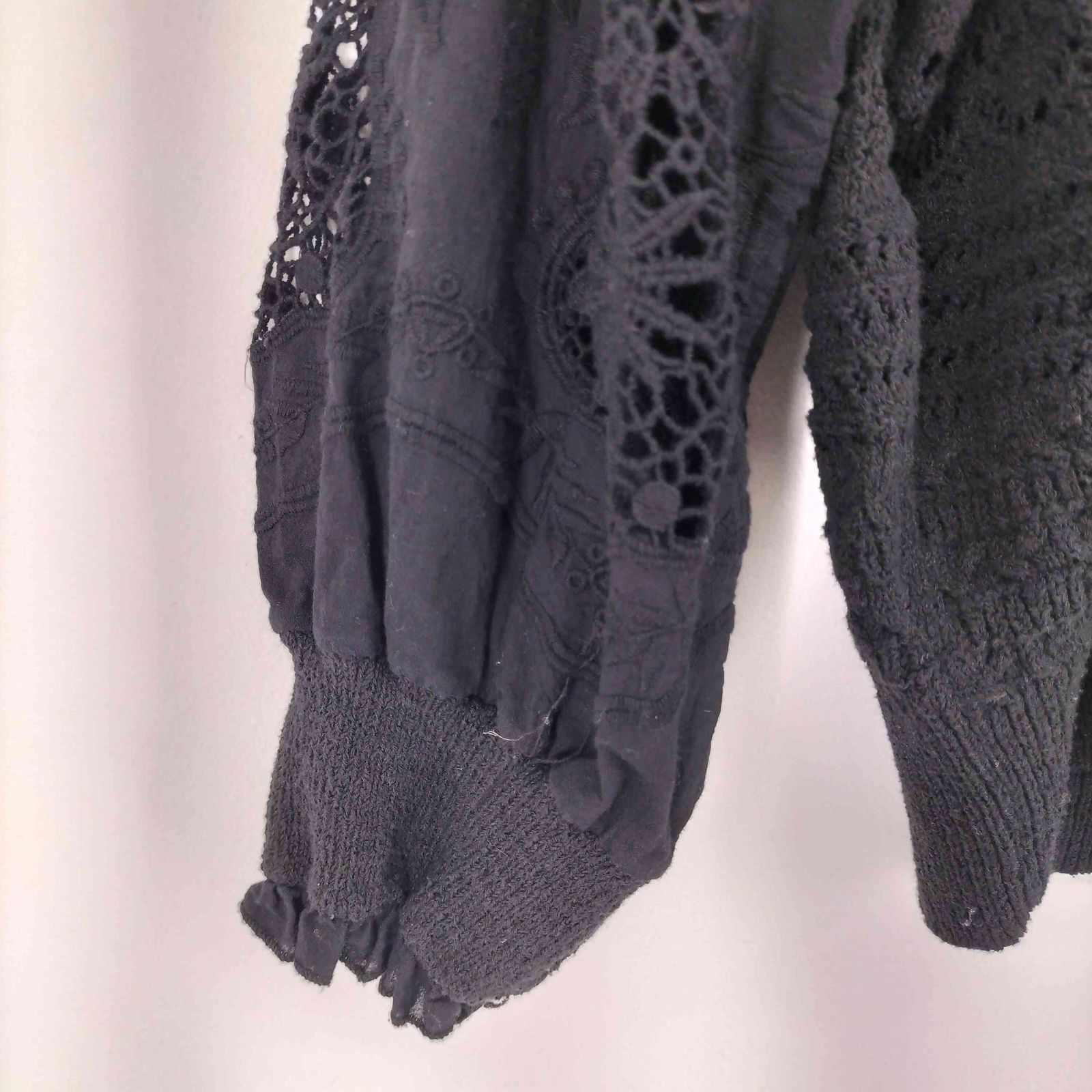 ザラ ZARA クロップドクロシェ編みニット レディース import：M - メルカリ