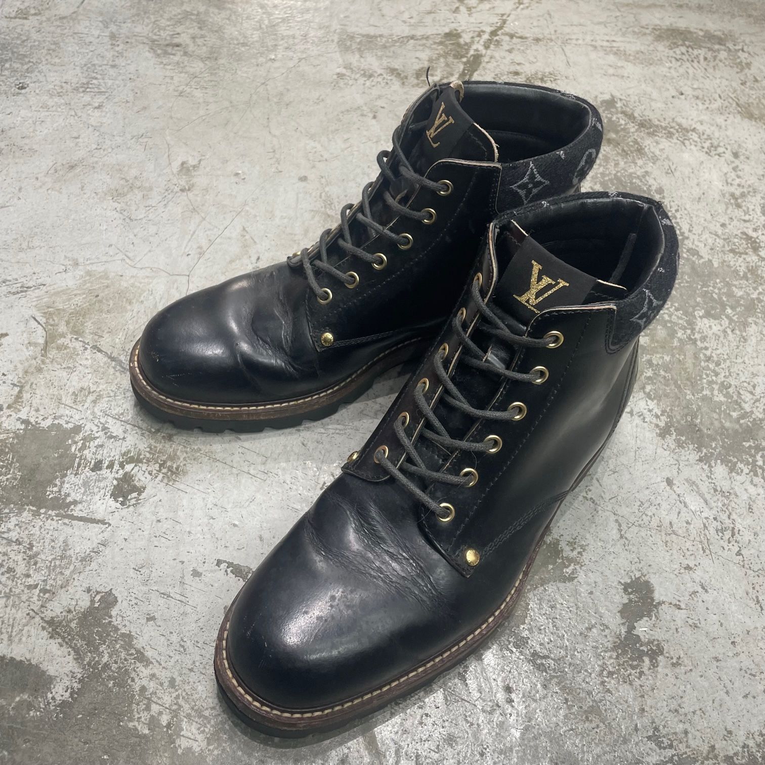 LOUIS VUITTON オーベルカンフライン モノグラム レザー ハイカット 