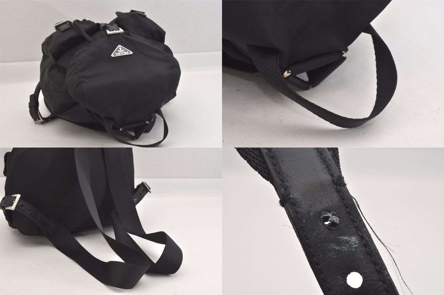 美品✨ プラダ ナイロン リュック 三角ロゴ ブラック PRADA プラダ ナイロンリュック 黒 三角ロゴ