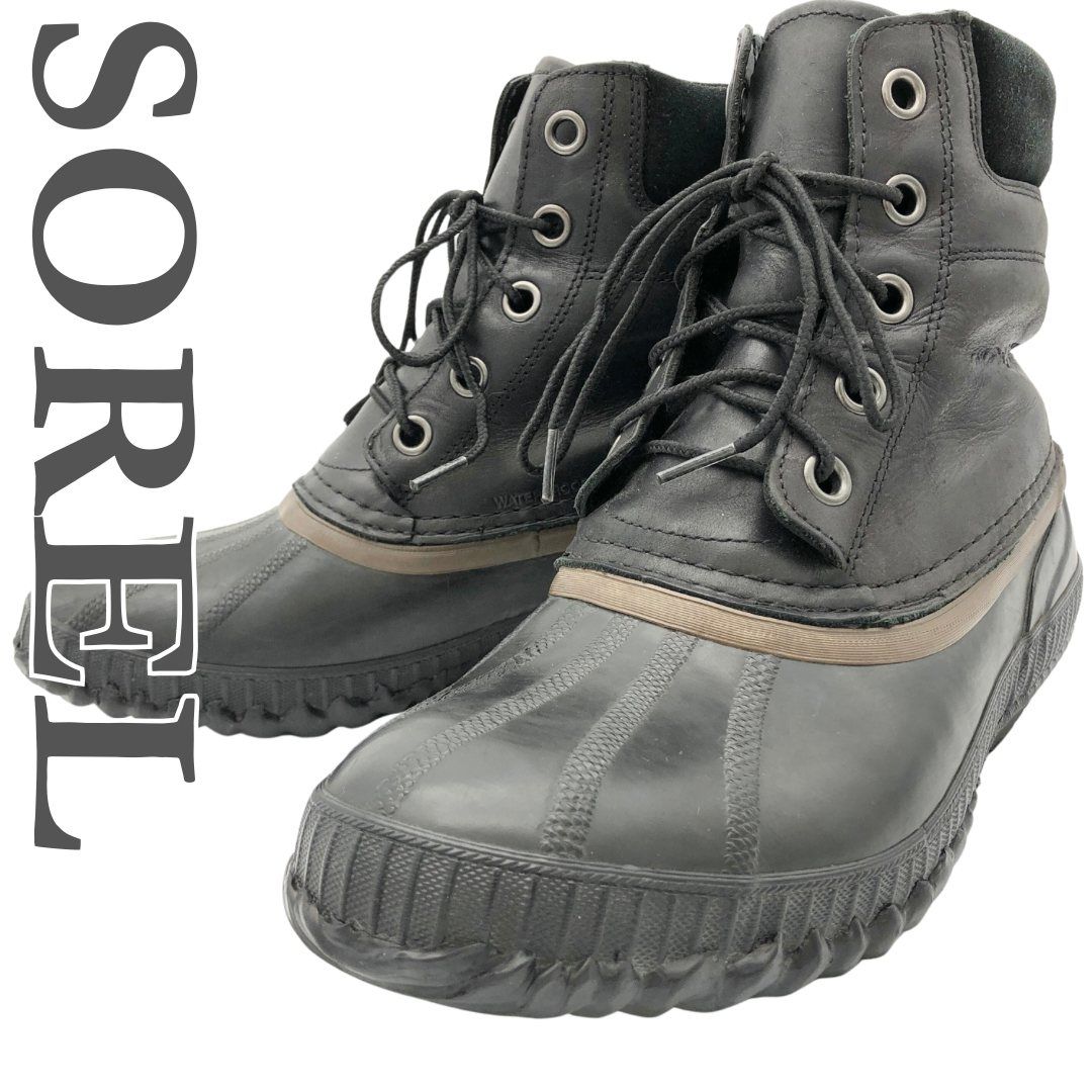 SOREL NM1704 スノーブーツ レザー シャイアン 防水 ブラック 1755A