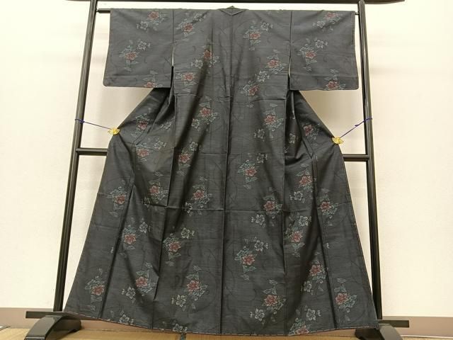 平和屋着物○本場大島紬 樹林花文 正絹 逸品 未使用 DAAQ3347ps （平和  