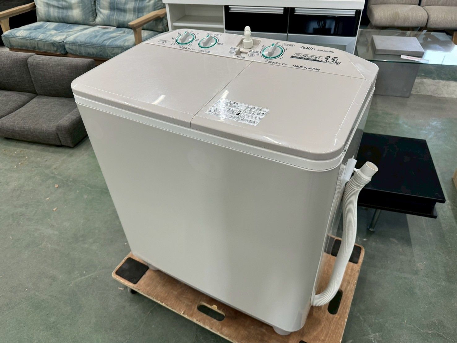 大阪 3か月保障付き 洗濯機 アクア 3.5kg 2015年 AQW-N350 IS-8