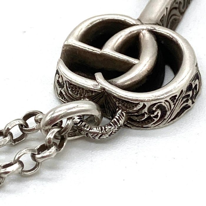 ☆GUCCI グッチ ダブルGキー アラベスク ネックレス ag925 シルバー