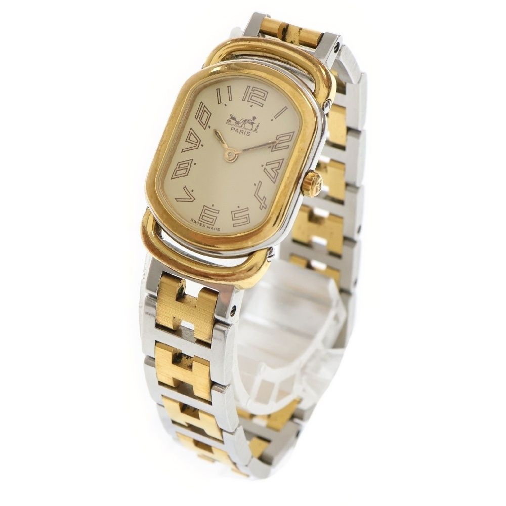 HERMES (エルメス) ラリー アイボリー文字盤 SS/QZ ステンレス