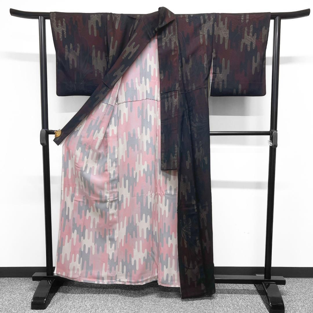 平和屋着物○藍造り国選定無形文化財 藍師・佐藤昭人 小紋 風景文 正絹