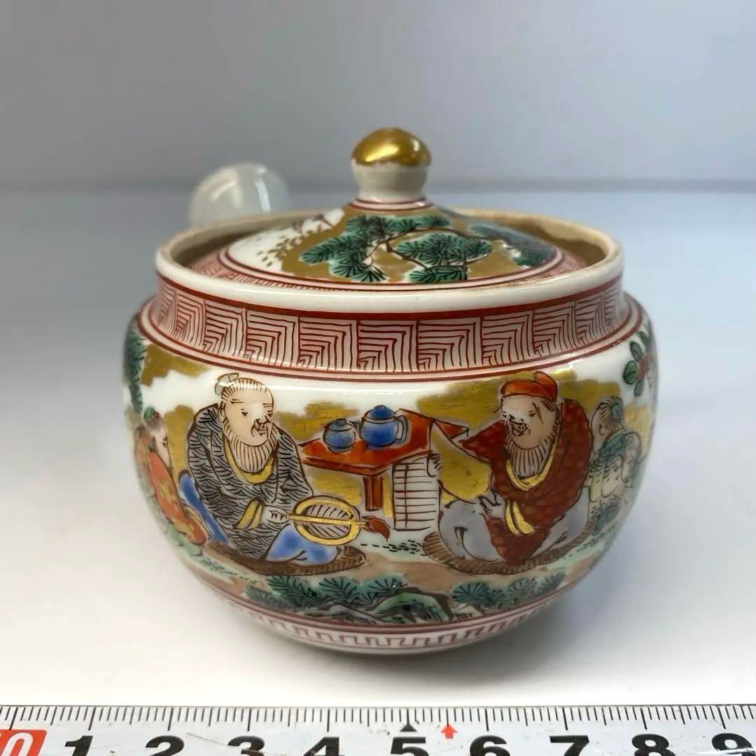 平安与三 金彩人物画急須 横幅11㎝ 東Y6-0531 トコチ