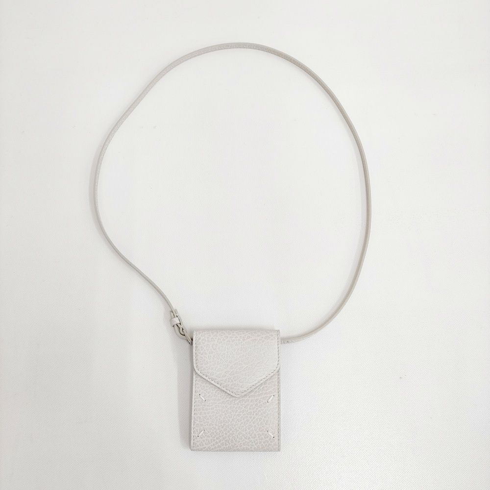 MAISON MARGIELA 未使用品 ショルダーカードケース レザー S56UI0213 カードケース ホワイト レディース メゾンマルジェラ【】5-0315G♪
