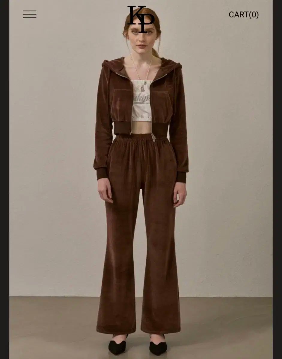 KHAKIPOINT ベルーア セット kp velour set 茶色