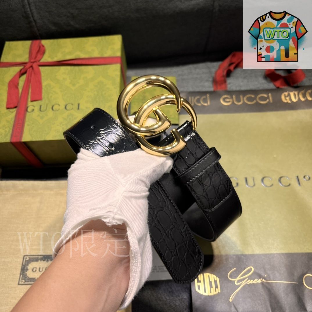 新品 GGパターン ブラックレザーベルト 今日特価】GUCCI New Model ブラックレザーベルト with GG