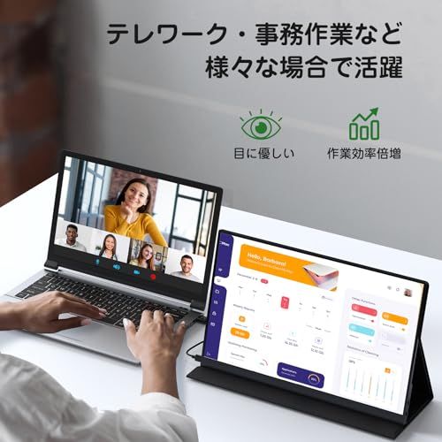 KEEPTIME モバイルモニター 15.6インチ 1920 1080 モバイルディスプレイ ポータブルモニター IPS液晶パネル 非光沢画面 薄型 軽量 マグネット保護カバー付き USB Type-C ミニHDMI PS4 XBOX Switch PC mp CHRISTIANNAURATH_COM_BR