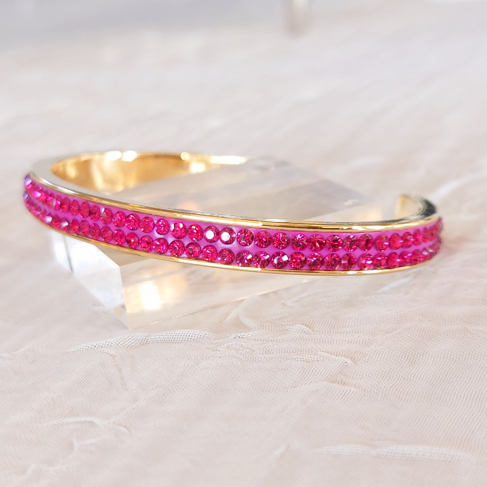 スワロフスキー バングル ブレスレット SWAROVSKI レッド オシャレ 
