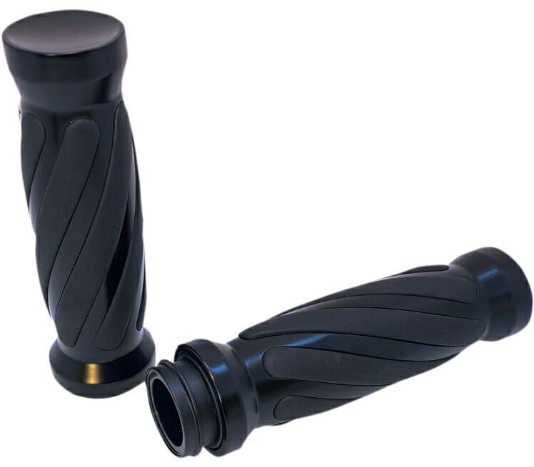 TWISTED RUBBER STYLE グリップ 電子スロットル|ブラック