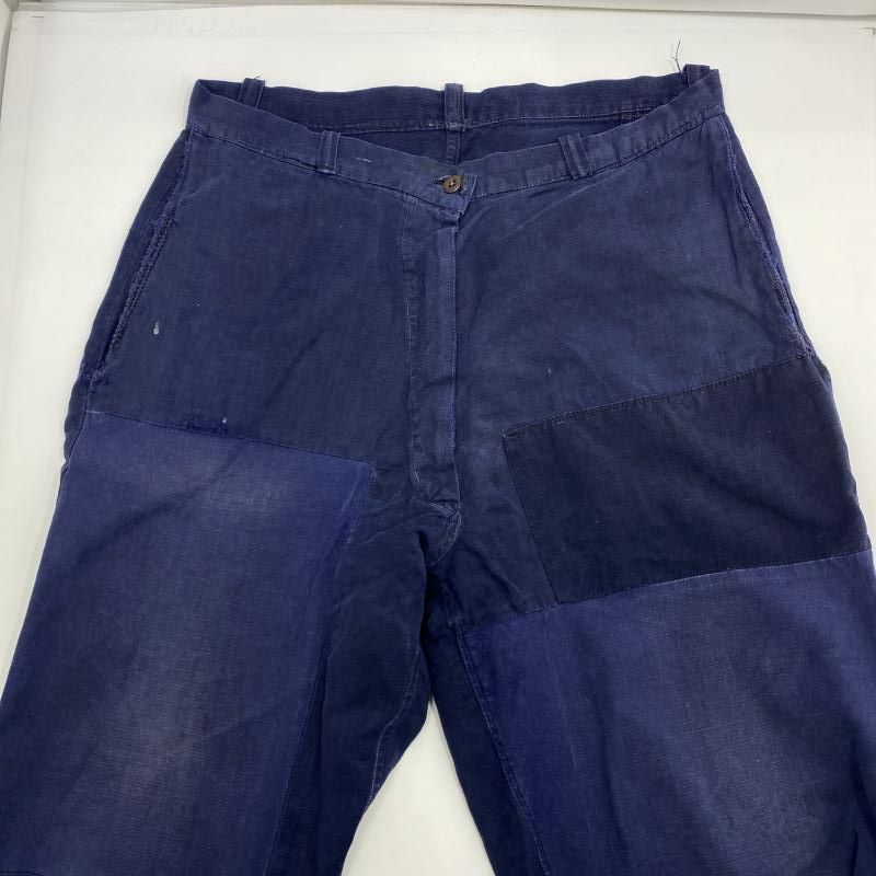 中古】40～50s フレンチワーク メティス インディゴリネン ワーク 