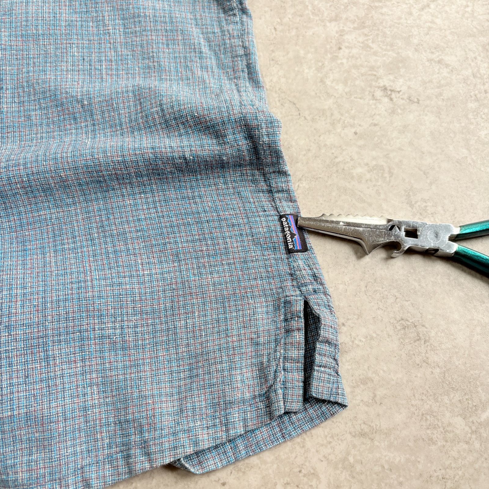 2013年製 patagonia Hemp Short sleeve shirt 【blue × brown 
