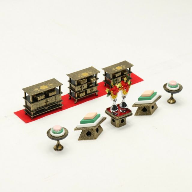 アウトレット品 雛人形 道具単品 25号 雛道具6点セット 三棚6品セット