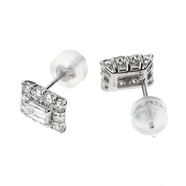 新品 Pt950/ Pt900 クリスカット ダイヤモンド ピアス 0.433ct G VS2 