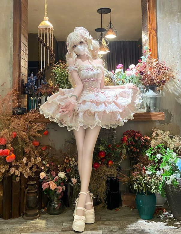 華やかなフリル＆リボン装飾 フェミニンな甘ロリプリンセスドレス